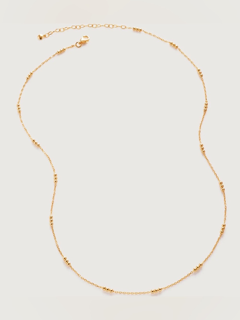 Monica Vinader Triple Beaded Chain Necklace 18K Gold Vermeil